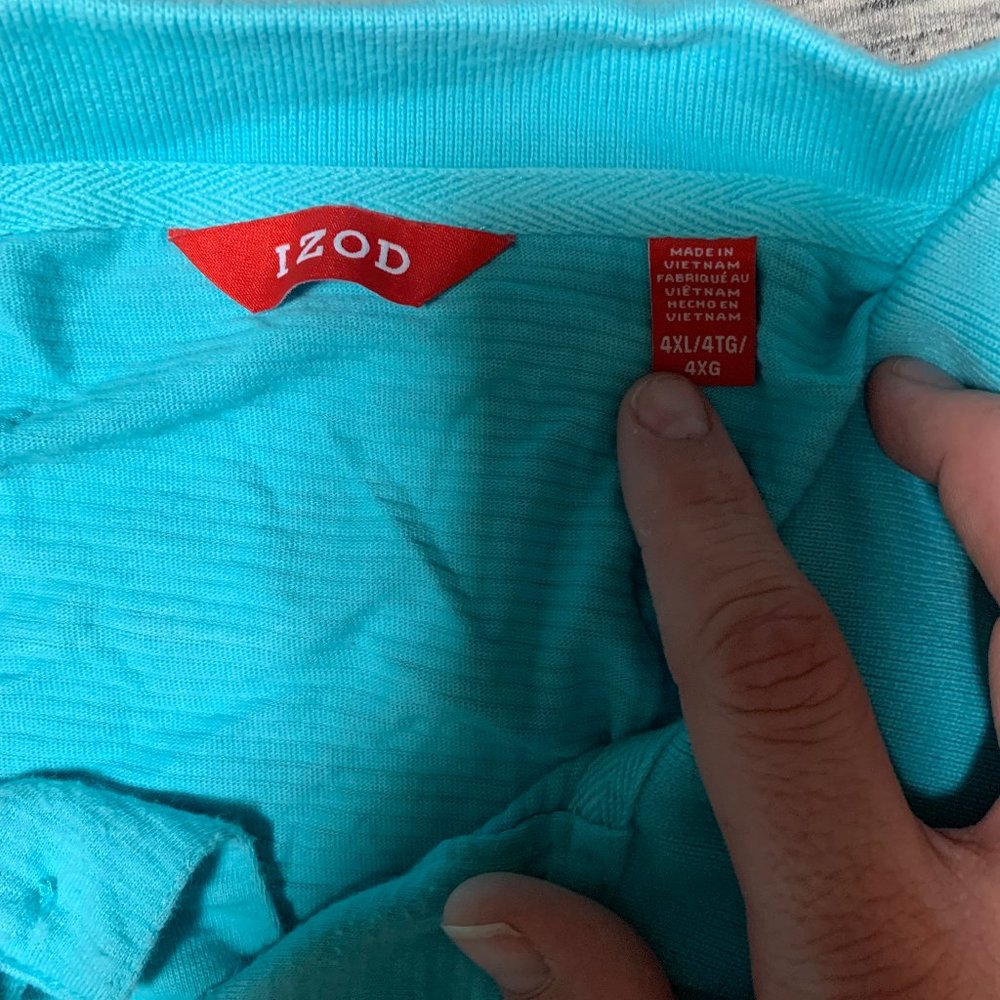 Izod Short Sleeve Polo 4xl Teal